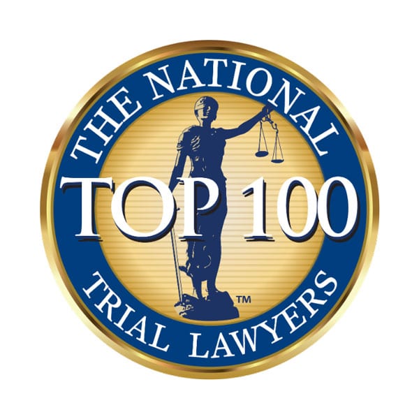 top 100 national trial lawyers badge